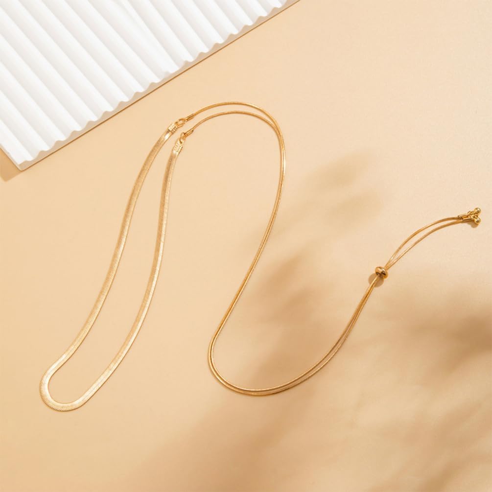 Layered Long Gold Choker Statement Y Necklaces for Women Dainty, Trendy Silver Beads Snake Chain Lariat Necklace Exquisite Party Prom Jewelry Accessories - Image 5