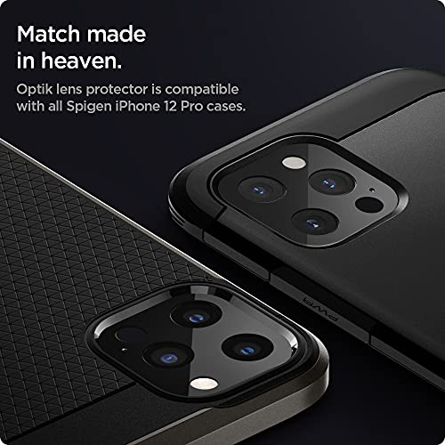 Spigen Camera Lens Screen Protector [Glastr Optik] Designed For Iphone 12 Pro (2020) - Black [2 Pack] #TOP5