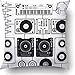 Produktbild Leisure-Time Dekokissenbezug (er-Set) Turntable DJ's Music White Schallplatten-Vinyl-Keyboard-Lautsprecher-Ausstattung Sound Player