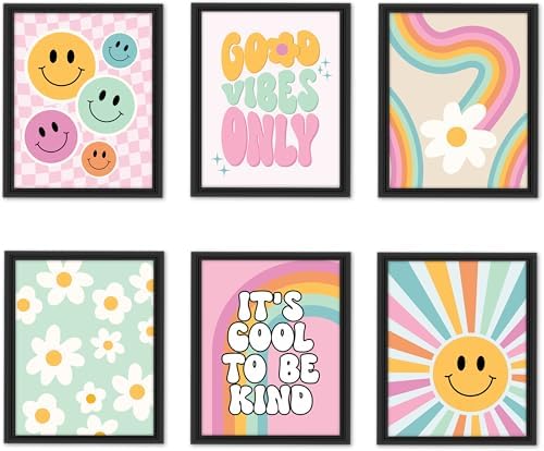 Amazon.com: Hadley Designs 6 Retro Girls Room Wall Art - Groovy Girls ...