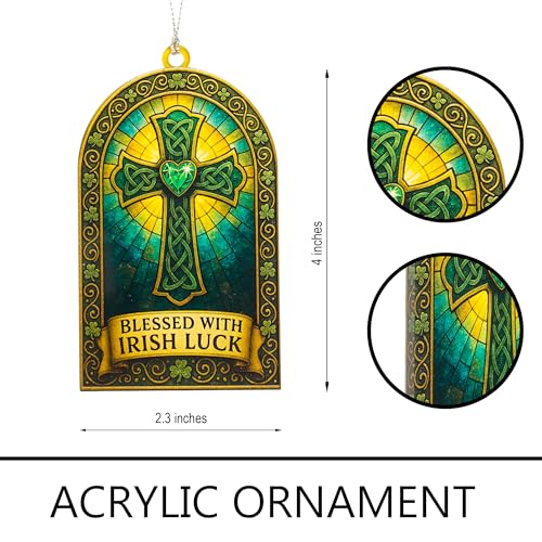 Image of Irish Ornament - St Patricks Day Gifts - Irish Gifts with Card and Envelope - St Patrick's Day Gift for Kids and Adults, Classroom and Coworker Exchange, Fun Leprechaun Card