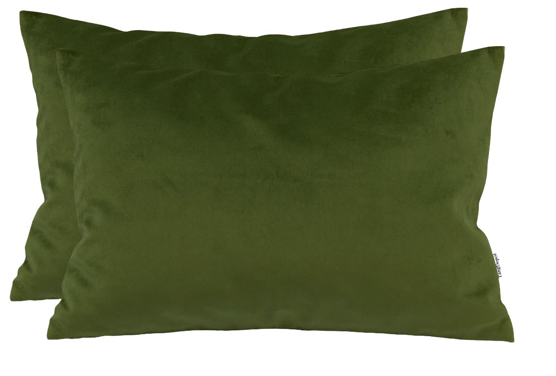 TangDepot 2-Pack Super Soft Velvet Pillow Covers, 20x20 Grass Green — view 80