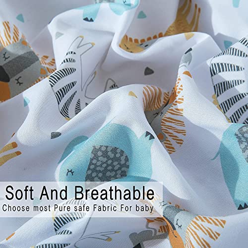 Bimocosy Mini Crib Sheets,Pack And Play Sheets For Baby Boy 3 Pack,Size 38"X 26" For Playard Mattress,Portable Mini Crib,Ultra Soft Microfiber Pack N Play Sheets Fitted,Stars/Animals/Grey #TOP7