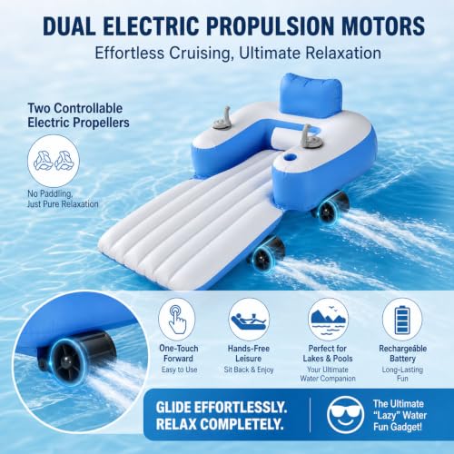 Tumbona hinchable recargable con flotador motorizado premium para adultos 7