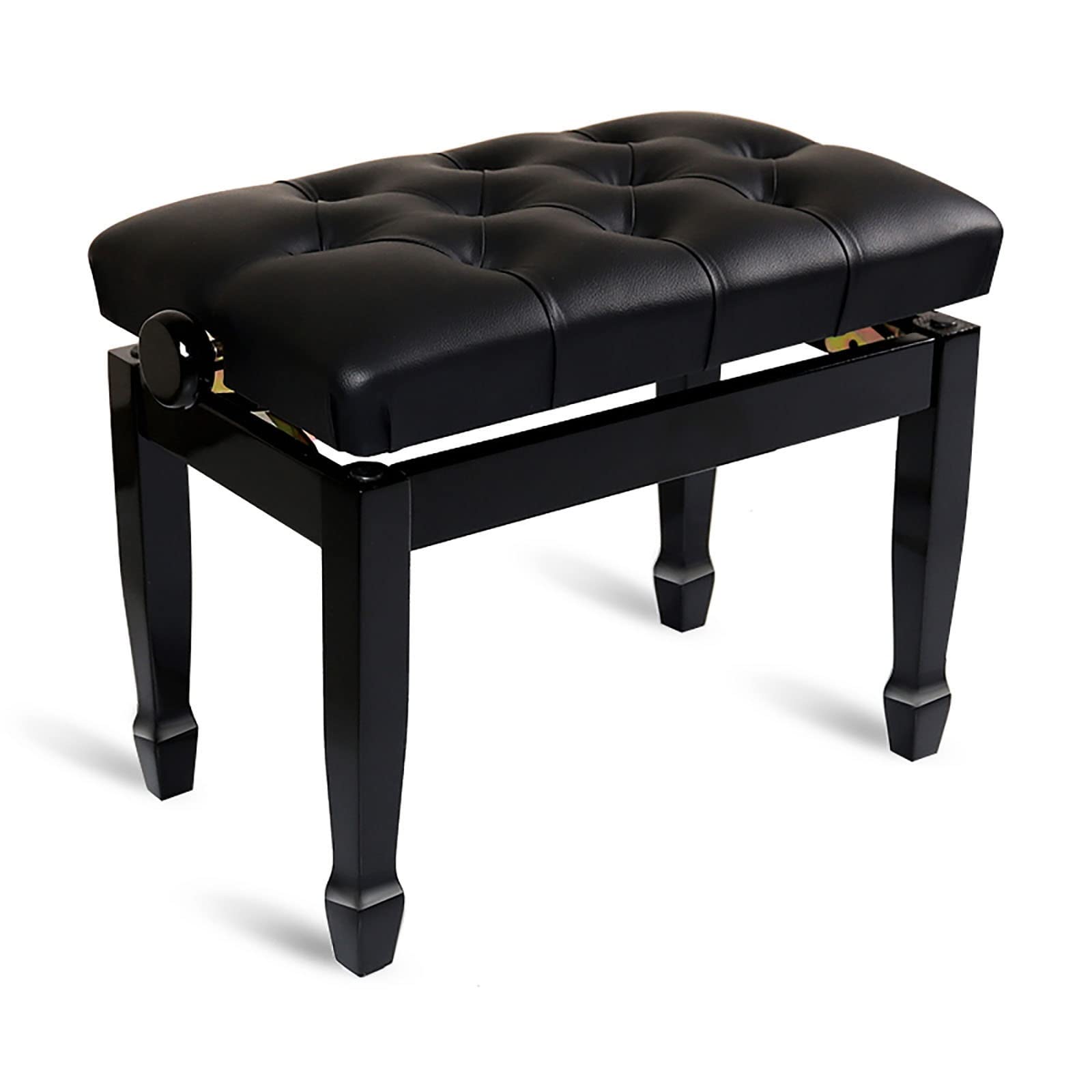 Klavierhocker, schwarz, höhenverstellbar, Klavierbank, gepolsterter Keyboard-Sitz, Hocker, Stühle, Tragkraft 180 kg, einfach zu montieren