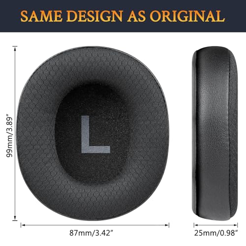 Almohadillas para auriculares SOULWIT de repuesto para EKSA E900 y E900 Pro, cojines con tela de malla duradera y espuma aislante de ruido - Negro miniatura 5