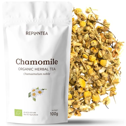 Chamomile Tea Loose Organic 100g (50 Cups) | European Chamomile Flowers Clean and Dried REPLANTEA