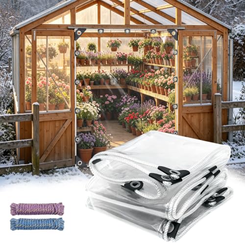 Clear Tarps Heavy Duty Waterproof 4x6ft, 14Mil Clear Vinyl Tarp