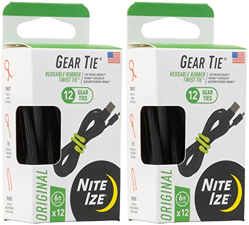 Nite Ize Gear Tie ProPack - 6 Black 12 Pack