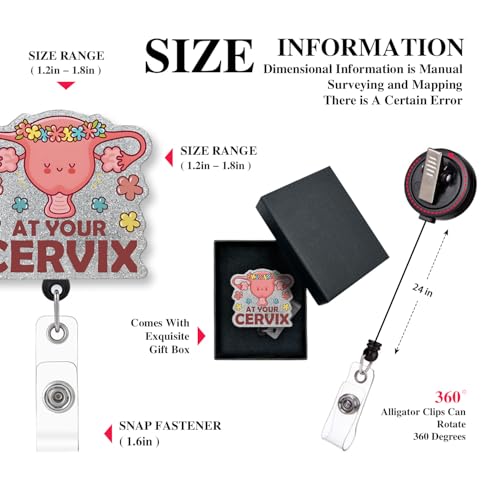 Image of at Your Cervix Funny Labor & Delivery Nursing Retractable Badge Reel with Alligator Clip, for Doctor Nurse Gifts,for Labor & Delivery NICU Nurse OBGYN Midwife RN LPN CNA Nursing Doctor