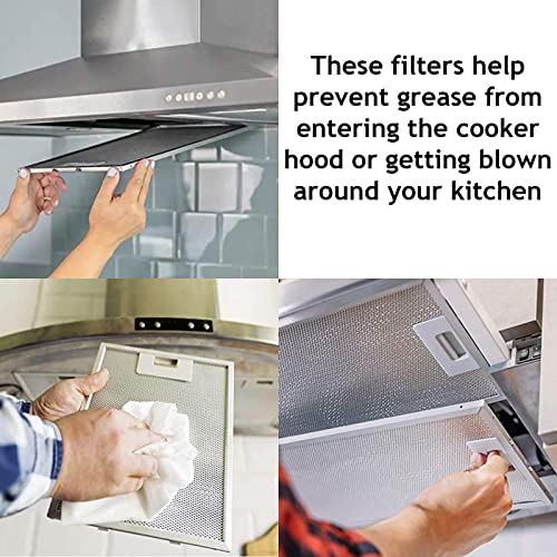 Filtros de grasa universales Spares2go de rejilla de metal 300x250mm plateado para cocina 3