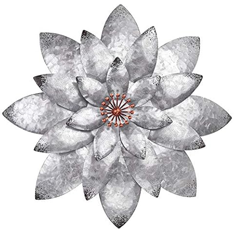 Böhmische Verzinkte Metallblumen-Wanddekoration Metall Wandkunst Dekorationen zum Aufhängen für drinnen und draußen, Zuhause, Badezimmer, Küche Cover