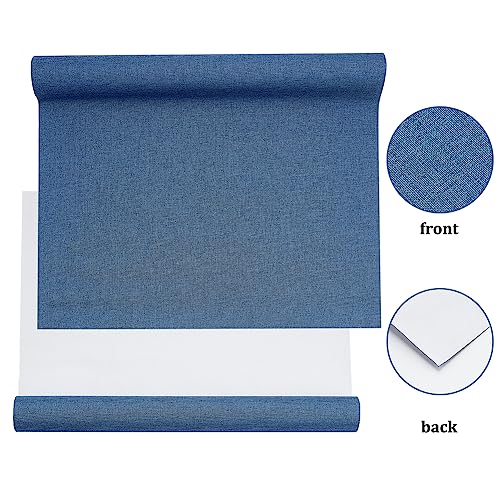 OLYCRAFT 100x42cm Royal Blue Imitation Leather Book Binding Cloth Bookcover Suede Fabric with Paper Backed Book Cloth Close-Weave Book Cloth for Book Binding Velvet Box Making DIY Crafts - Image 4