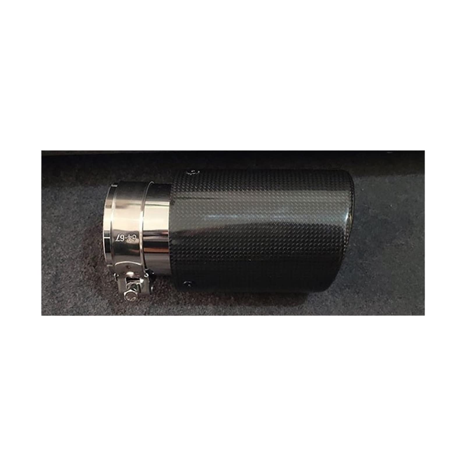 RCKLCY 1PCS Car Exhaust Pipe Muffler Tail Pipe Muffler Tip Universal Tail Throat Stainless Steel Pipe Gloss Black Carbon Roll Edge (Color : in 51mm Out 76mm)