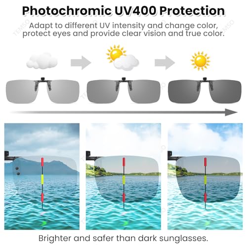 TEMSO-Photochromic-Clip-On-Sunglasses-Polarized-Flip-up-Driving-Glasses-For-Men-WomenUV400-ProtectionHD-VisionAnti-Glare