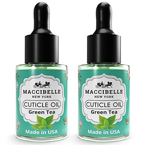 Maccibelle Cuticle Oil Heals Dry Cracked Cuticles 0.5 oz 2 Bottles (Green Tea)