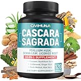 CIVIMUNA Cascara Sagrada Bark Extract Capsules with Cascara Sagrada Bark, Senna Leaf, Psyllium Husk Powder and More -120 Capsules for 4 Months Supply