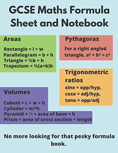 Edexcel Gcse Maths Formula Sheet FOR SALE! - PicClick UK
