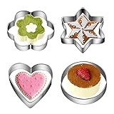ZUNSEAT Juego de 12 cortadores de galletas de acero inoxidable, diseño de corazón, estrella, círculo, forma de flor, para galletas, pasteles, hornear, fondant, sándwich, decoración de pasteles