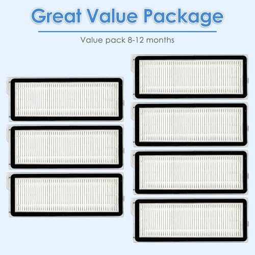 Image of (7 Pack) QV 35A Replacement HEPA Filter Compatible With Roborock Qrevo S, Qrevo Pro, Qrevo MaxV, Qrevo Plus, Qrevo Edge, Qrevo Curv, QV 35S, QV 35A Robot Vacuum,Filter Accessories Kit (NOT FOR Q Revo)