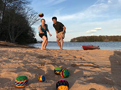 BUENA ONDA Bocce Ball Set - Portable Crochet Hacky Sack Toss Game for Kids and Adults, Perfect for Camping, Beach or Parties, Play Indoors or Outdoors