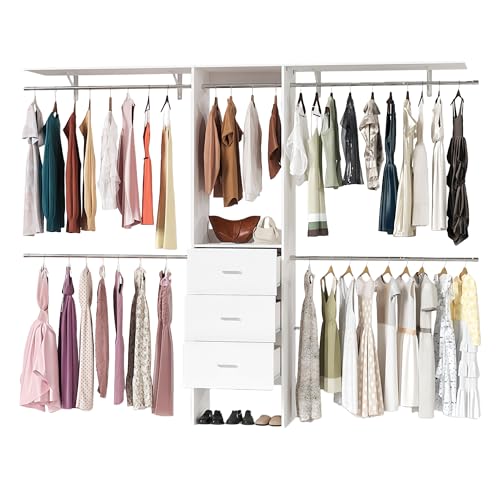 LINLUX 8FT Closet System 94'' Closet Organizer with 3...