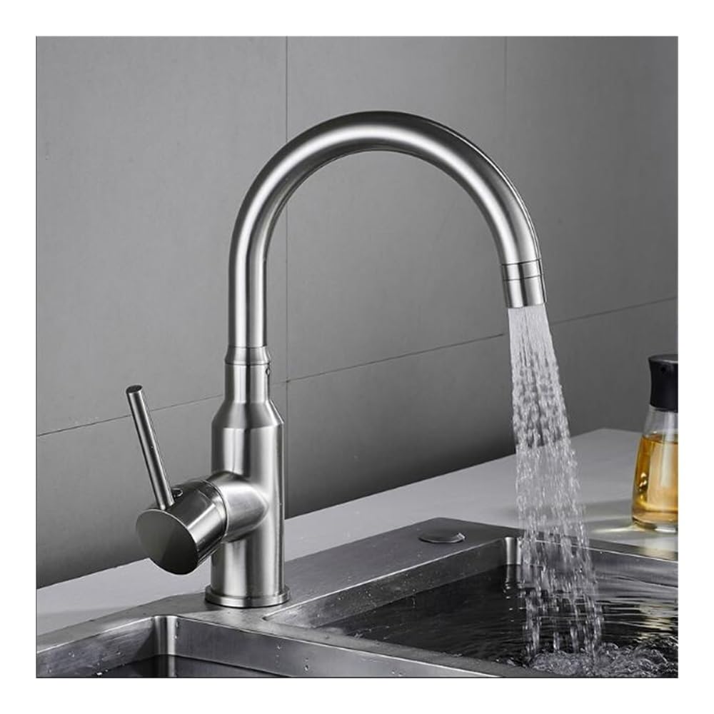 Kitchen Faucets Brass Crane Kitchen Deck Mounted Water 360 Swivel Black/Nickel Kitchen Faucets Torneira XT-246(Nickel)