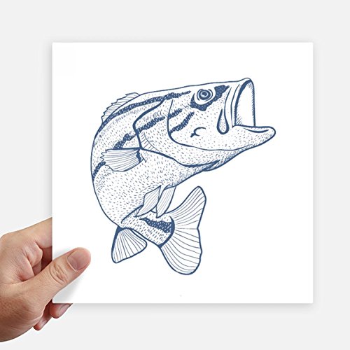 Pegatinas cuadradas de pescado azul de 20 cm para decorar maletas y paredes 2