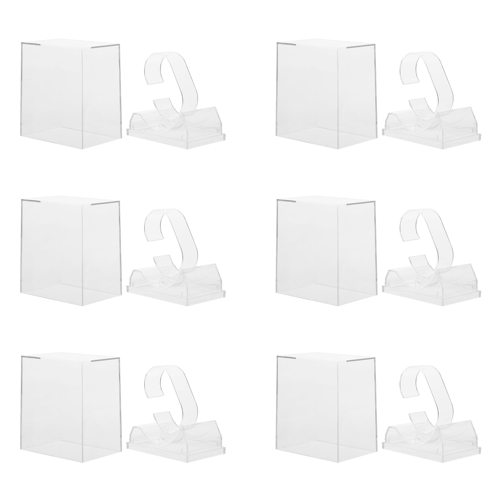 Cabilock 6pcs Boxes Watch Display Box Watch Case Storage Organizer Acrylic Watch Case Watch Rack Organizer Clear Stand Watch Display Case Men Man Watch