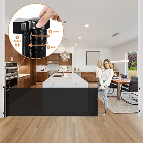 165 Inch Extra Long Baby Gates For Large Openings Retractable Baby Gates Extra Wide Baby Gate Indoor Extra Large Baby Gate Retractable Dog Gates For The House Outdoor Pet Gate Mesh Dog Gate #TOP5
