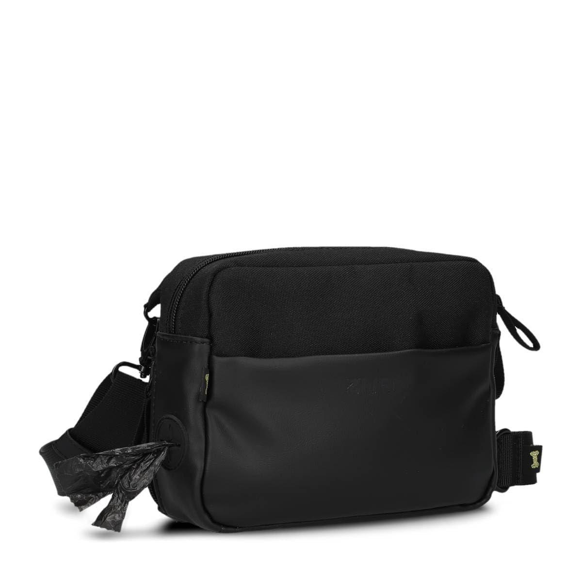 Zwei Hunde Leckerli Tasche Leo LEH50 im modernen Casual Look – Futterbeutel für Hundetraining & Gassi gehen, Kotbeutelspender, Verstellbarer Gurt als Bauchtasche & Crossbody Bag tragbar (Black)
