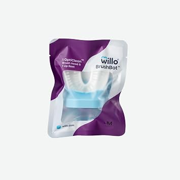 Willo BrushBot Brush Head Replacement OptiClean Mouthpiece for Kids U-Shaped Electric Toothbrush, Soft Bristles, Plaque Removal, Medium - Ages 8-11 Years