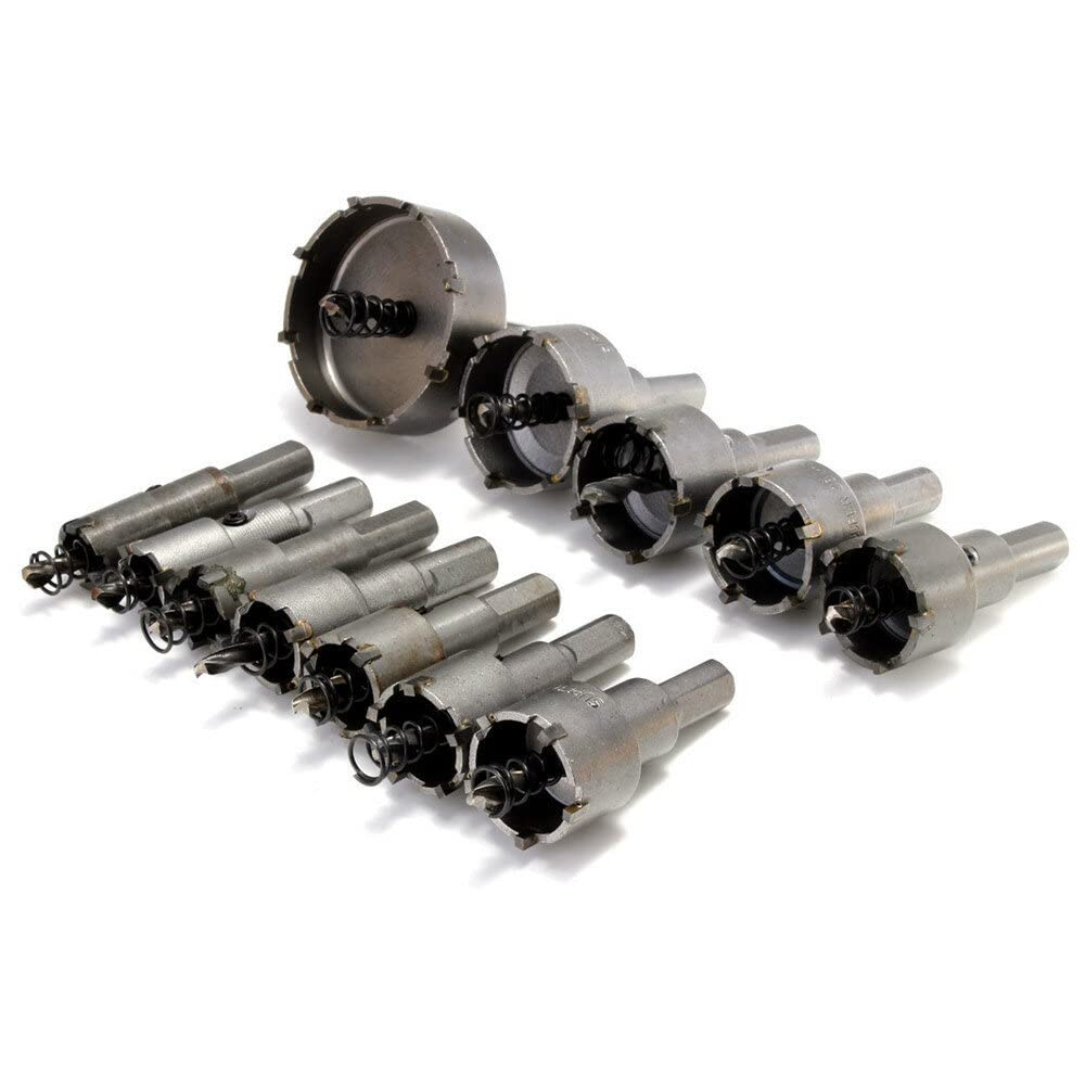 VIDOO 12szt 15mm-50mm Otwornice do Metalu i Drewna Zestaw Wierteł Stopowych