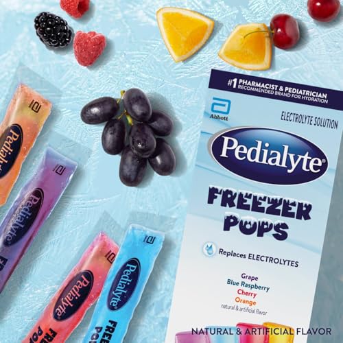 image for Pedialyte Electrolyte Solution Freezer Pops, Hydration Variety Pack—