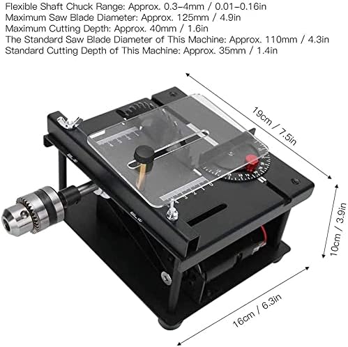 Table Saw Cutting Set 110‑240V US Plug Mini Hobby Table Saw with 35mm Cutting Depth, Lathe Polisher Drilling Machine for DIY Woodworking Jade