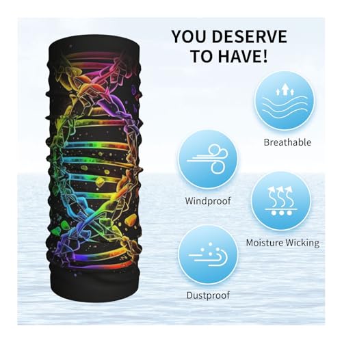Gargantilla LGBT Pride Gay Rainbow DNA Negra para Mujeres y Hombres, Mascarilla Facial, Pañuelo de Cuello, Balaclava para Motocicleta, Ciclismo, Esquí, Fiesta miniatura 5