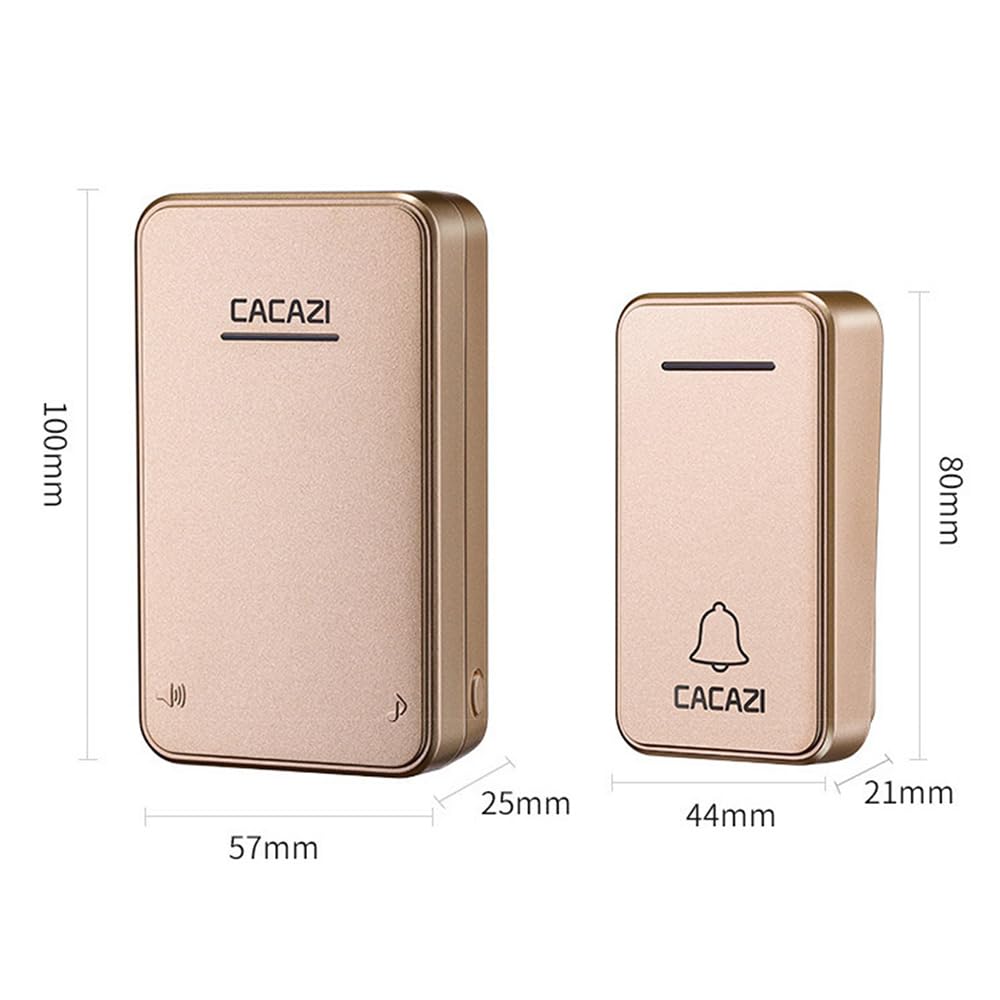 Timbre Inalámbrico con Enchufe Timbre Impermeable para Puerta, 48 Melodías Rango de 200M de Distancia Timbre para Casa, 6 Niveles de Volumen, No Necesita Batería,Negro