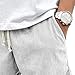 JEShifangjiusu Mens Drawsting Fashion Corduroy Shorts Summer Beach Shorts Elastic Waist Sport Short with Pockets (White,Small)