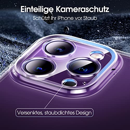 CASEKOO [100% Niemals Gelb Ultra Dünn & Ultra Klar für iPhone 14 Pro Hülle, 360°Militärschutz Handyhülle Lückenloser Kameraschutz Robuste Stabile Schutzhülle Extrem Slim Hard Case - Durchsichtig – Bild 6