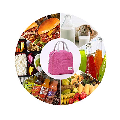 Small Lunch Bags For Women And Men Kids Insulated Cooler Lunch Tote Bag Reusable Lunch Box Kids For Back To School, Work, Office (Pink) #TOP6