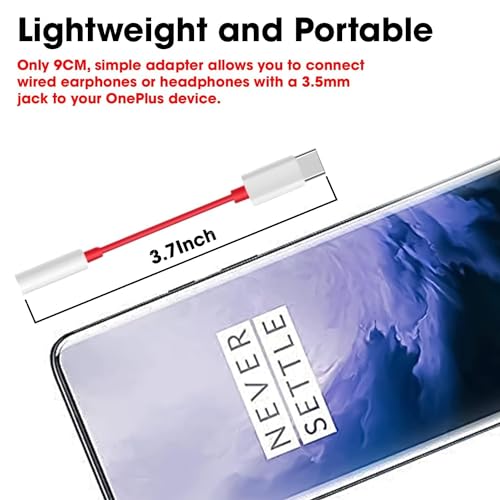 Image of One Plus USB Type C to 3.5mm Audio Jack, car Audio Connector USB Type c, Headphone Converter Cable Stereo Jack Splitter Compatible With One plus 12 /12R 11 /11R 10pro /10T /10R 9 9t 7 7pro Nord (Red)