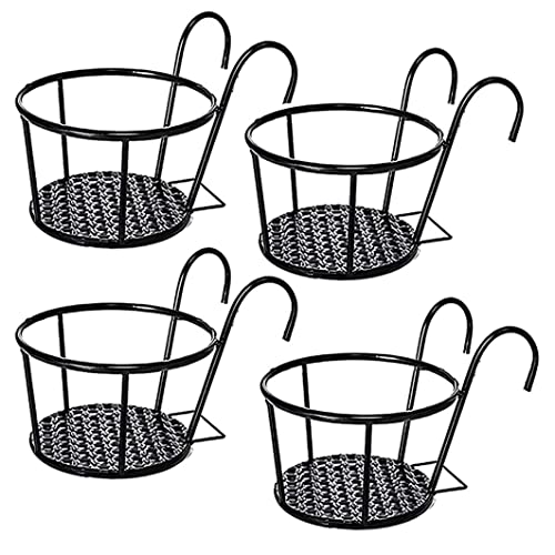 Yililay Hängende Blumentopf Halter Metall Runde Geländer Pflanzer Körbe...