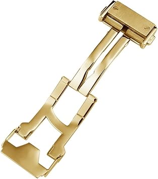Watch Strap Steel Buckle for Hublot Fusion Classic Big Bang King Power Series Watch Folding Clasp 22m Leather/Rubber Accessories Color Golden, Size 22mm