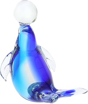 Amazon.co.jp: ヴェネツィアのガラスムラノガラスシール-アクアブルー