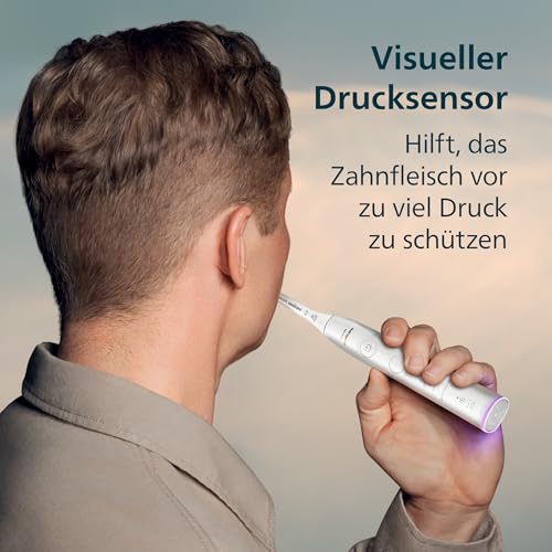 Philips Sonicare 7100 elektrische Zahnbürste, Schallzahnbürste mit App, 4 Putzmodi und 3 Intensitätsstufen, Andruckkontrolle, EasyStart, SmarTimer, Weiß, Modell HX7420/02 [Neue Technologie] 5