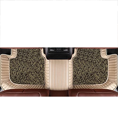 Image of Autofurnish Premium 9D Car Mat Full Set for Mahindra XUV700 (5 Seater) 2021 || Luxury Leather Dual-Stitch Full Set 9D Car Floor Mat || 100% Waterproof || Color : Beige Beige