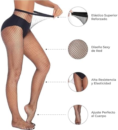Ligueros Para Mujer Sexy Medias Elásticas Para Mujer De Red Negras