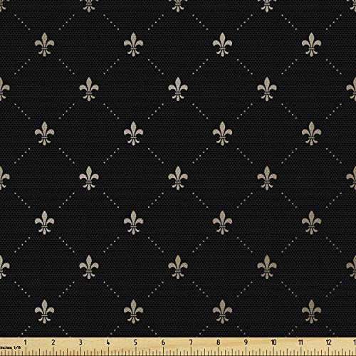 Ambesonne Fleur De Lis Fabric by The Yard, Victorian Fashion