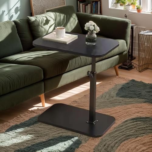Table d'appoint en forme de C au design moderne et finition soignée - 4