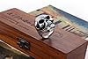 JewelryWe Stainless Big and Heavy Skull Ring Engagement Wedding Band for Biker Men, Silver Color - Size T #5